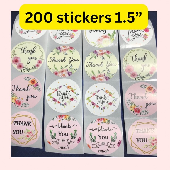 Other - 200 thank you stickers 8 designs size 1.5